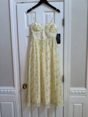 Yellow Floral Bustier Jessamine Maxi Dress